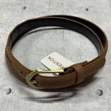 새상품 말발굽형 버클 벨트 인조 가죽 골드 버클 벨트 브라운