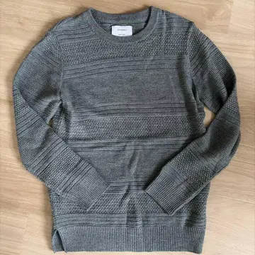 새상품급 STUDIOUS 케이블 니트 캐시미어 혼방 그레이 사이즈 M