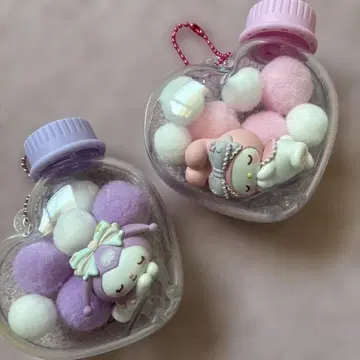 쿠로미 마이멜로디 산리오 하트형 캐릭터 키링 세트