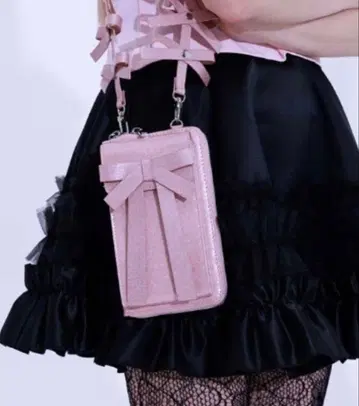 피클베베 ficklebebe 리본 멀티 숄더 핑크 가방만