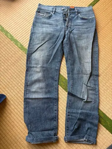 GRIFONI 라이트 블루 스트레이트 데님 엠블럼 로고