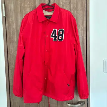 VAN 라이너 포함 레드 나일론 자켓 LL