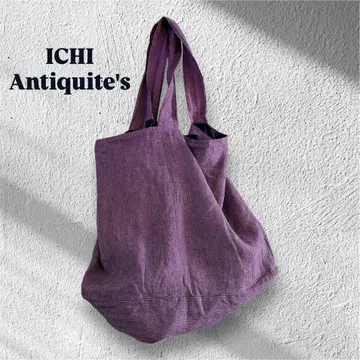 9 [새상품급] ICHI Antiquites 린넨 깅엄 체크 빅 백