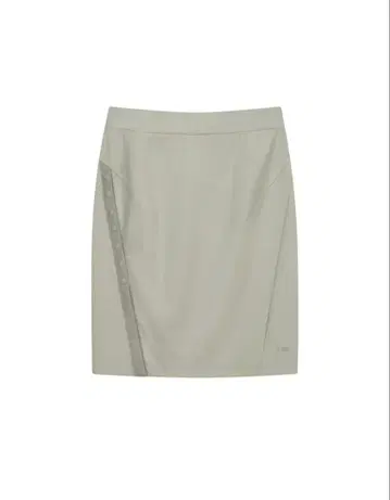 Ojos Button Slit Midi Skirt Mint Grey