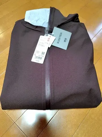 유니클로 블록 후드티 3D 컷 후드티 L 다크 브라운