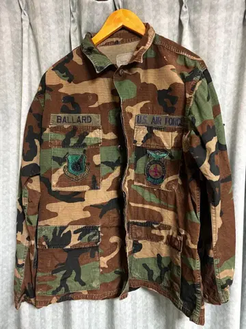 미군 실물 공군 소방부대 우드랜드 카모 BDU 자켓 M-R