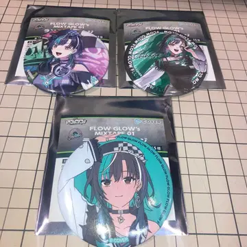 FLOWGLOW 린도 치하야 캔뱃지 3종 컴프 MIXTAPE01