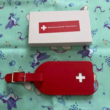 스위스 관광 가죽 네임택 빨간색