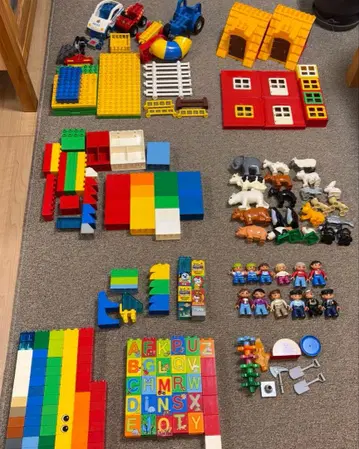 레고 듀플로 동물 가족 집 농장 자동차 모음 세트