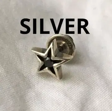 빈티지 스타 실버 귀걸이 SILVER 한쪽 블랙 스피넬