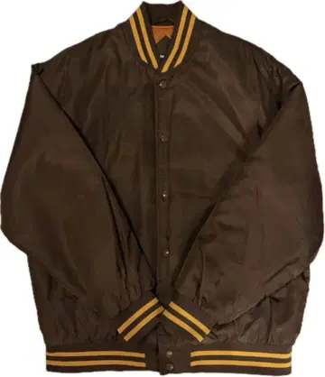 RUSSEL 브라운 새틴 나일론 바시티 자켓 자켓 점퍼