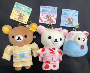 초특가 정품 새상품 택 포함 리락쿠마 기모노 키링 3체 세트