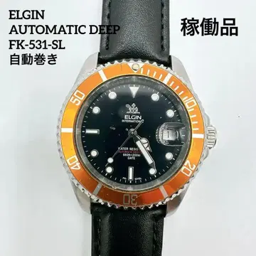 엘진 자동 와인딩 다이버즈 FK-531-SL 오렌지 베젤 작동
