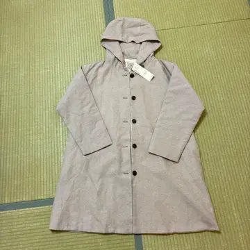 미사용 새상품 Samansa mos2 후드 부착 롱 코트 옅은 베이지