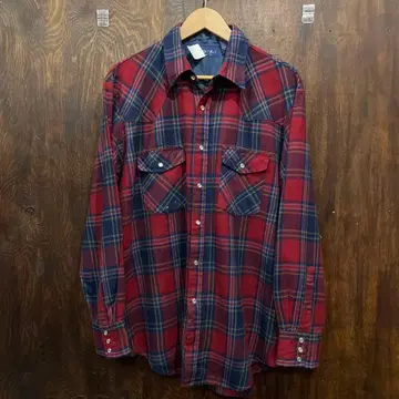 SPARE TIME 아크릴 긴팔 체크 셔츠 L 사이즈 미국 빈티지 의류