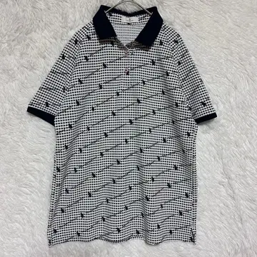 Munsingwear 반팔 피케 셔츠 LL 로고 자수 로고 마크 골프웨어