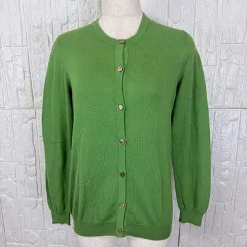 극치의 촉감 [ 시라타 코튼 ] 수동 편직기 가디건 그린 [ v47 ]