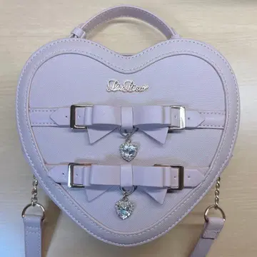 LIZLISA 리본 비쥬 하트 백 핑크