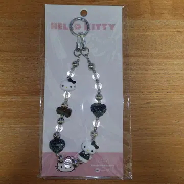 키티 퀼팅 모바일 스트랩 블랙 로리즈팜