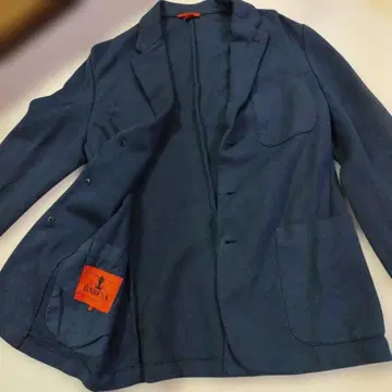 BARENA 네이비 코튼 블레이저