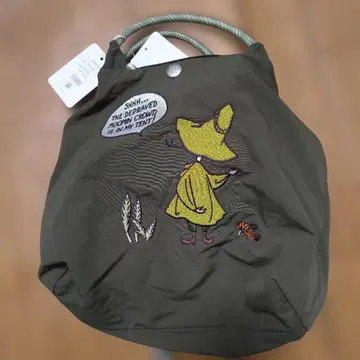 택 포함 새상품, 무민 스너프킨 자수 캐릭터 토트백