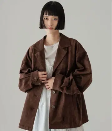 택 포함 LOWRYSFARM 스웨이드 자켓