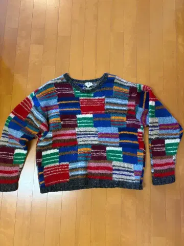 J.crew 90s 컬러풀 패치워크 스웨터