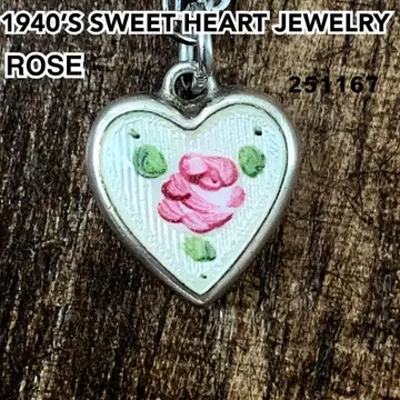 스위트하트 주얼리 로즈 에나멜 실버 빈티지 목걸이 1