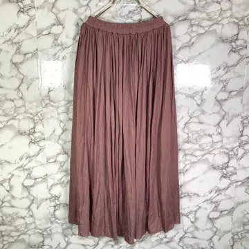 BEAMS HEART ( F ) 개더 롱 스커트 더스티 핑크