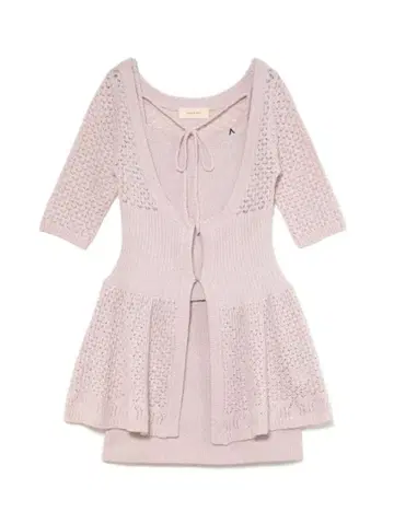 andmary Liz 크로셰 가디건 세트업 핑크