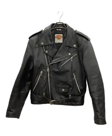 Harley-Davidson 블랙 가죽 더블 라이더 자켓 40