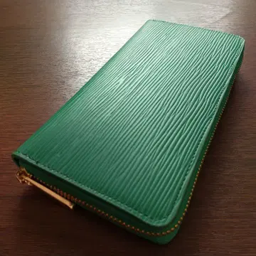 녹색 그린 가죽 장지갑 남성용 라운드 지퍼 대용량 동전 지갑 포함