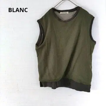 BLANC 베스트 메쉬 올리브 그린 경량 캐주얼 M