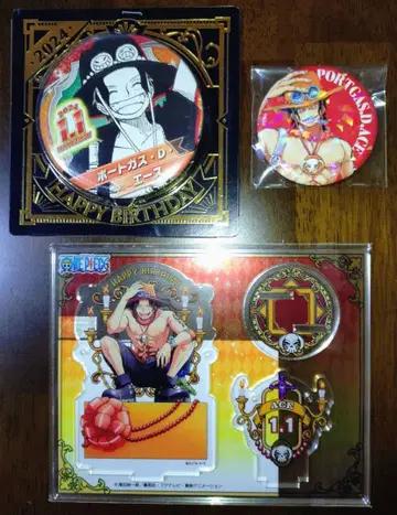 원피스 에이스 벌스데이 캔뱃지 아크릴 스탠드