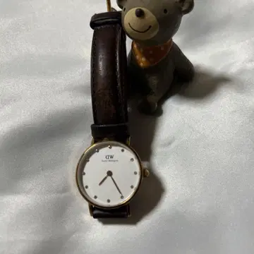 DW 시계 화이트/브라운 가죽
