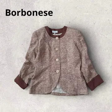 볼보네제 노카라 자켓 메추라기 패턴 일본제 울 올 패턴 Y2K