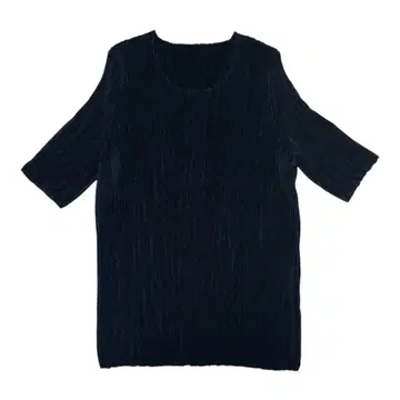 SPECCHIO 스페치오 셔틀 플리츠 반팔 티셔츠 블랙