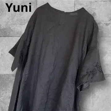 Yuni 유니 린넨 반팔 자수 원피스 블랙 프리 사이즈