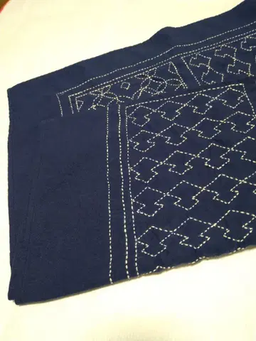 네이비 나염 자수 보자기