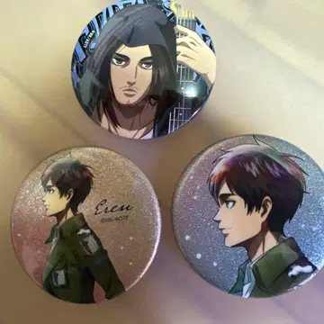 진격의 거인 엘렌 예거 캔뱃지 3개 세트 겨울의 발걸음, 가라오케의 철인