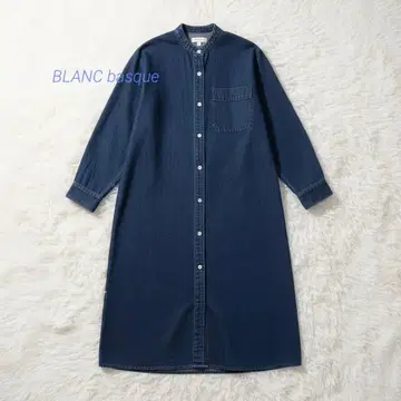 BLANC basque 블랑바스크 펄 데님 롱 셔츠 원피스