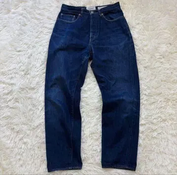 [다크 네이비] YAECA 와이드 테이퍼드 적청 데님 팬츠 셀비지 일본제