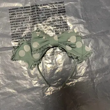 Angelic pretty 리본 머리띠 펄 도트