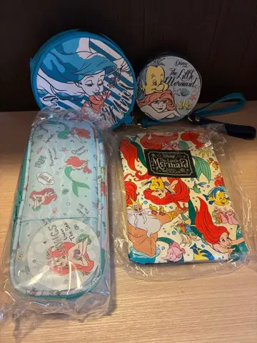 디즈니 인어공주 아리엘 파우치 등 4종 세트 미사용