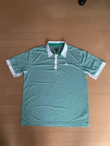 adidas CLIMACOOL 그린과 화이트 체크 무늬 반팔 셔츠 남성용