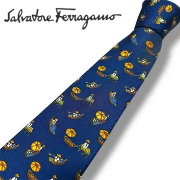 Salvatore Ferragamo 페라가모 넥타이 네이비 실크