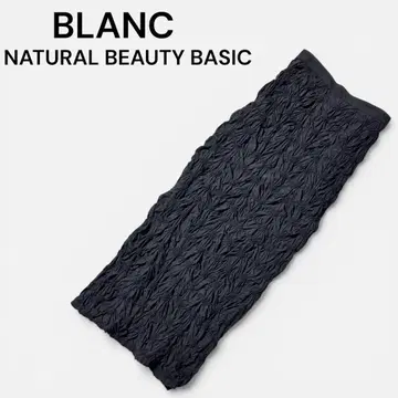 새상품급 BLANC 링크 타프타 내로우 스커트 블랙 M 고급스러움