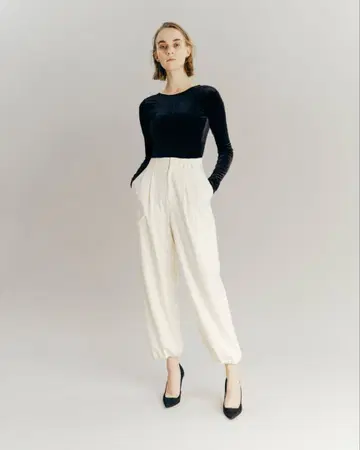 [ l'aube blanc ] drawstring 2tuck pants