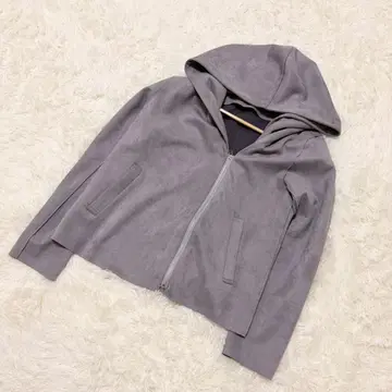 MK MICHEL KLEIN 자켓 후드 부착 스웨이드 느낌 숏 기장