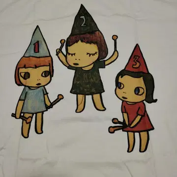 나라 요시토모 세 명의 여자아이들 현대 아트 T셔츠